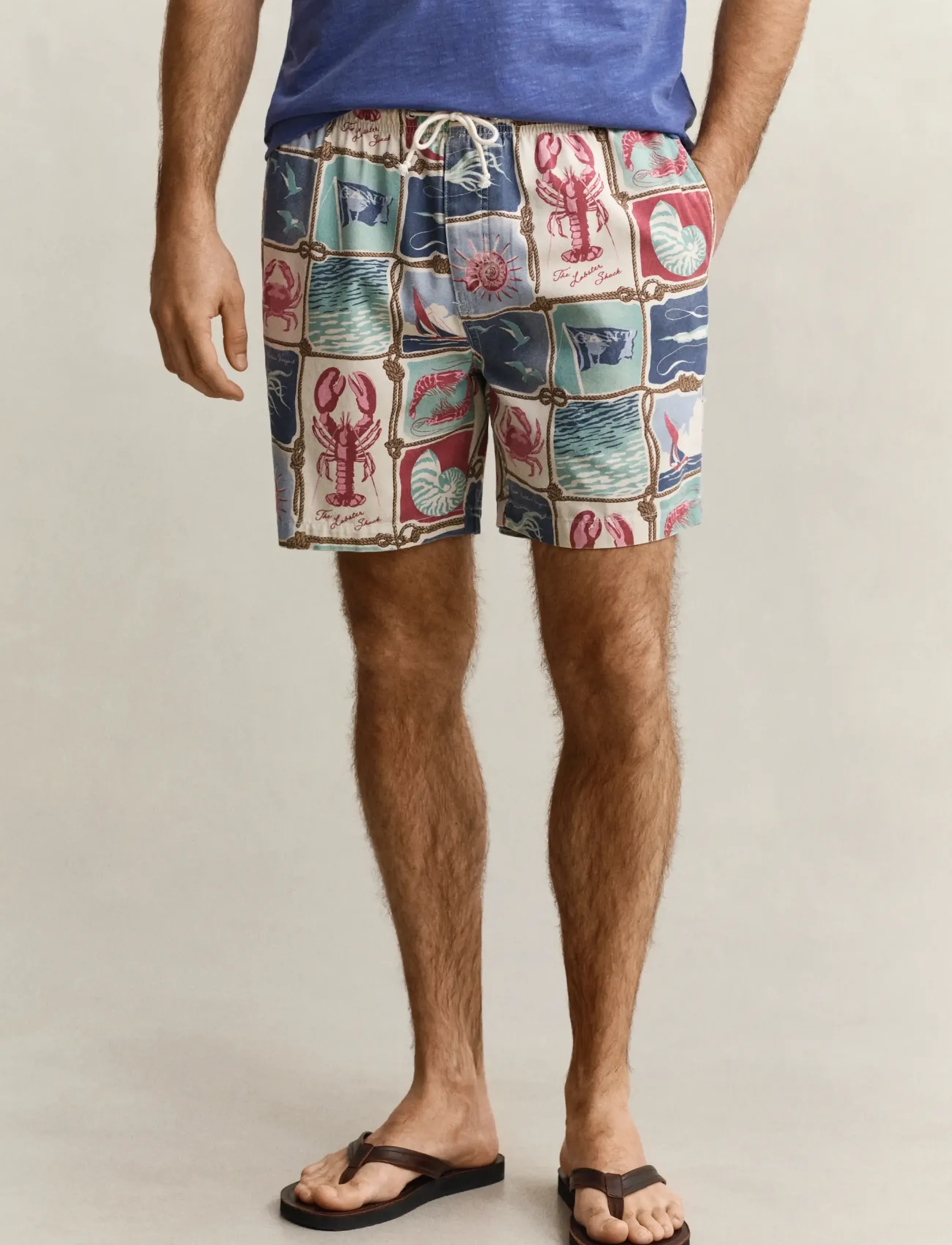 Gant - REG NAUTICAL PRINT DS SHORTS - casual shorts - creamed white - 3