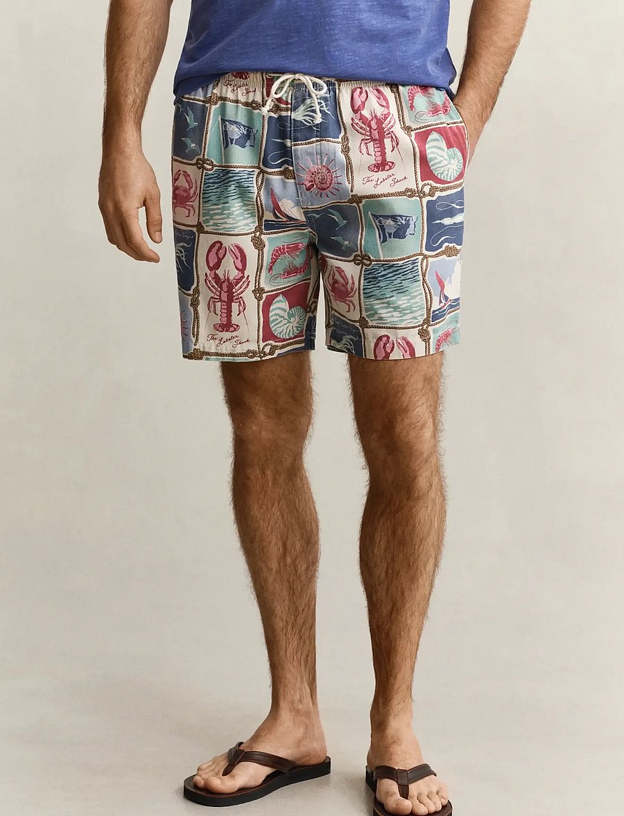 Gant - REG NAUTICAL PRINT DS SHORTS - casual shorts - creamed white - 3