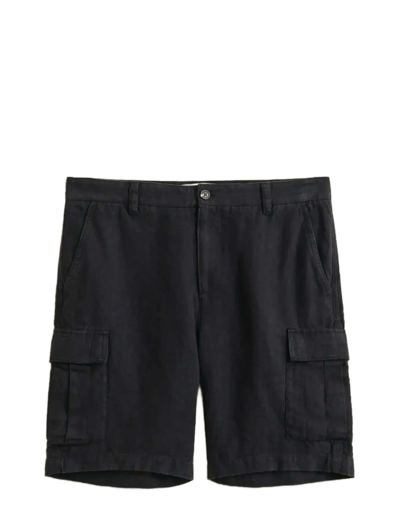 GANT REG LINEN CARGO SHORTS - GANT - EBONY BLACK / black