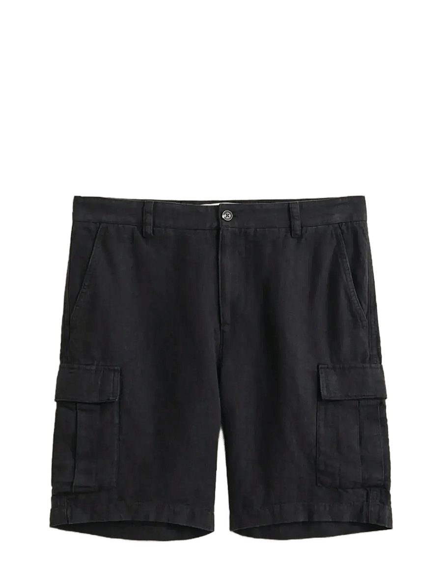 Gant - REG LINEN CARGO SHORTS - cargo shorts - ebony black - 1
