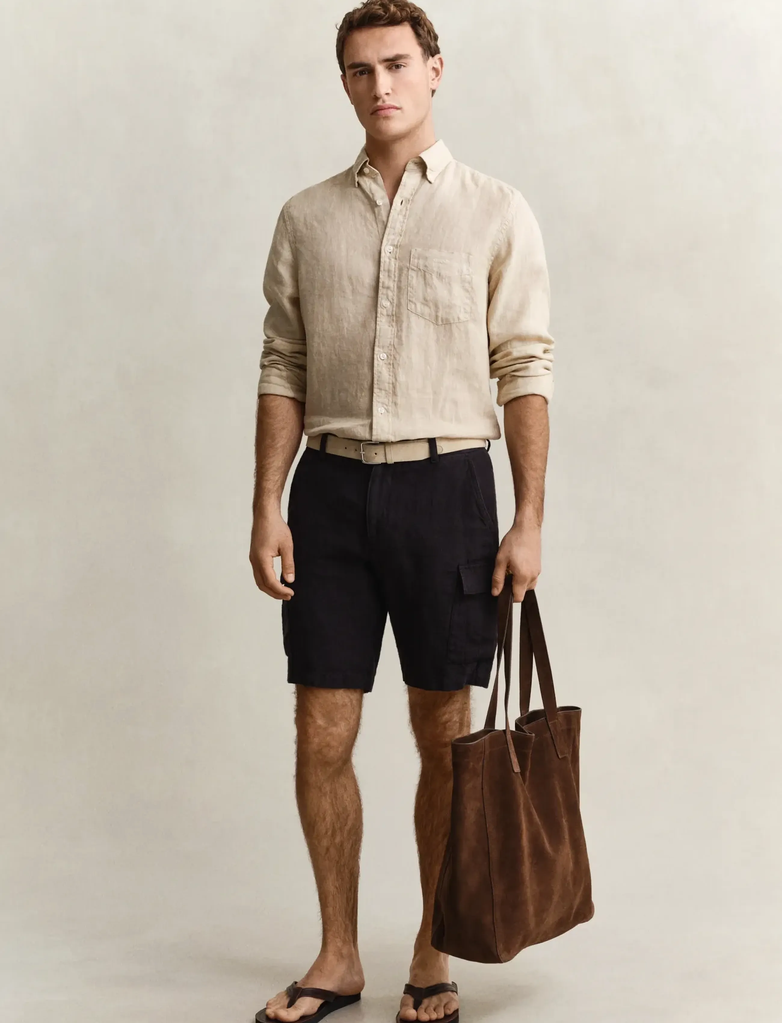 Gant - REG LINEN CARGO SHORTS - cargo shorts - ebony black - 4