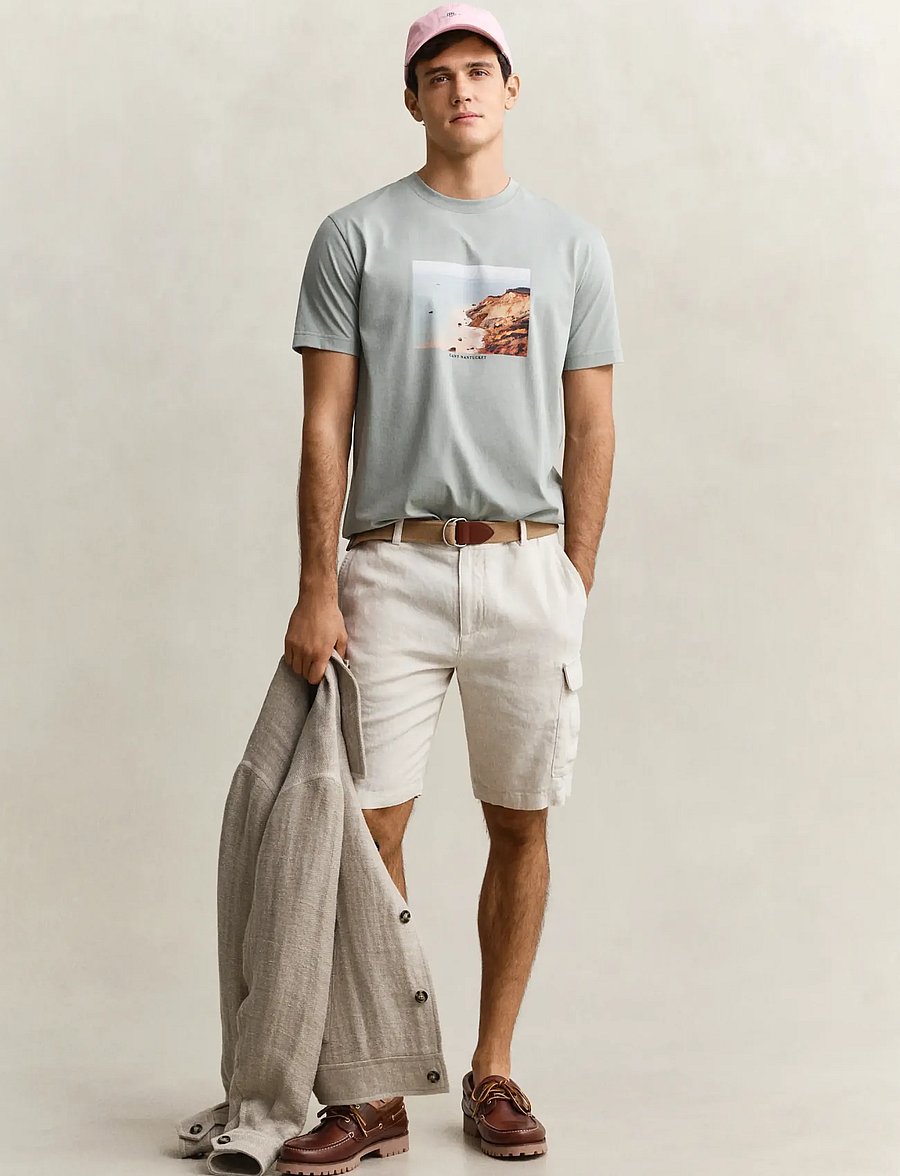 Gant - REG LINEN CARGO SHORTS - cargo shorts - sand - 4