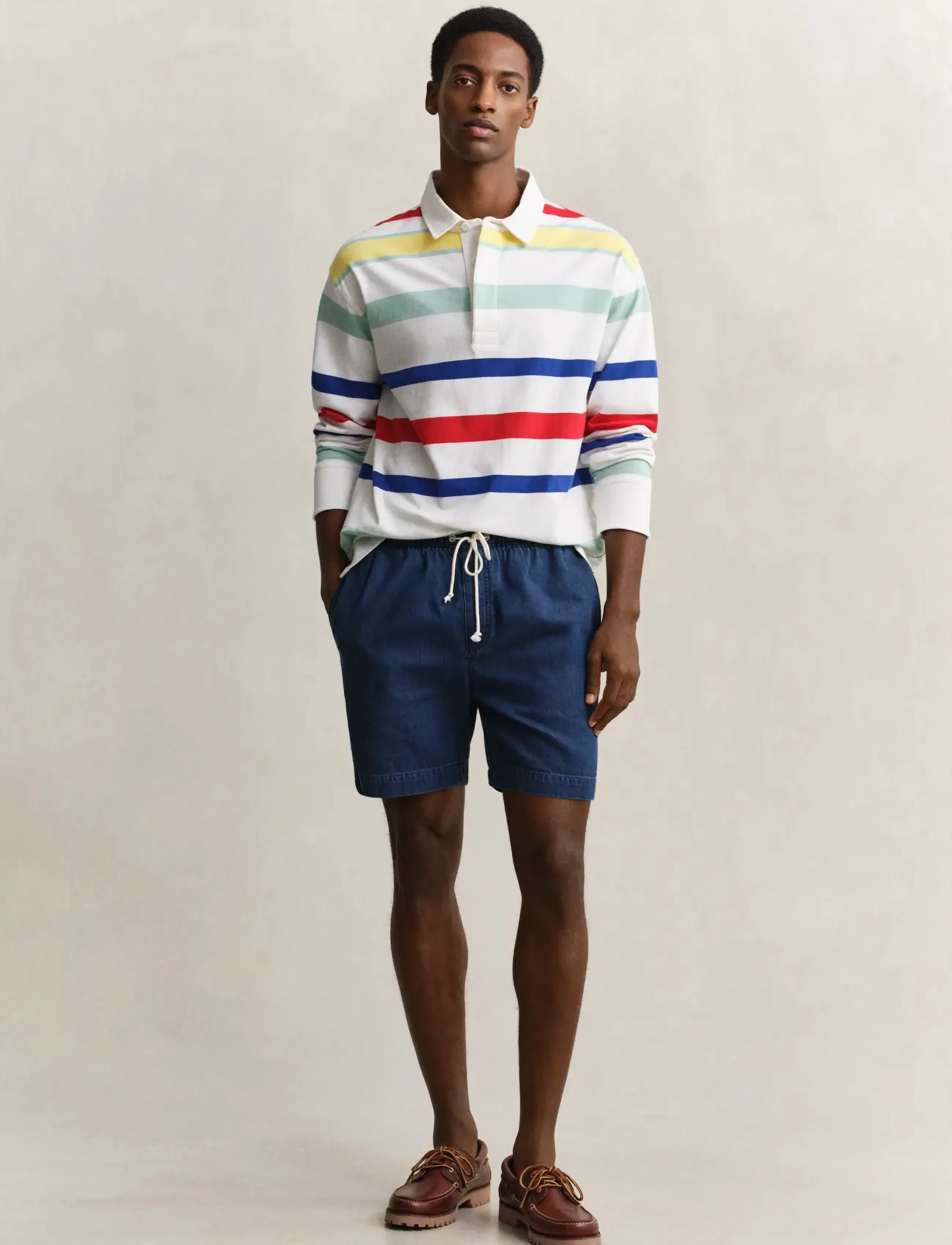 GANT REG DENIM DS SHORTS - Denim clothing - MID BLUE / blue