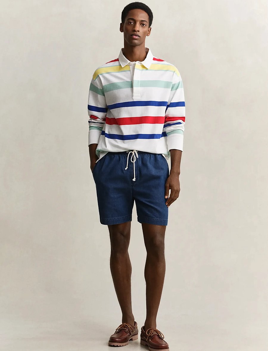 Gant - REG DENIM DS SHORTS - vabaaja lühikesed püksid - mid blue - 0