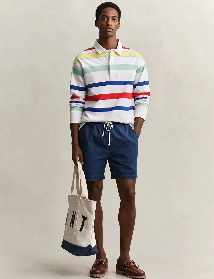 Gant - REG DENIM DS SHORTS - vabaaja lühikesed püksid - mid blue - 4