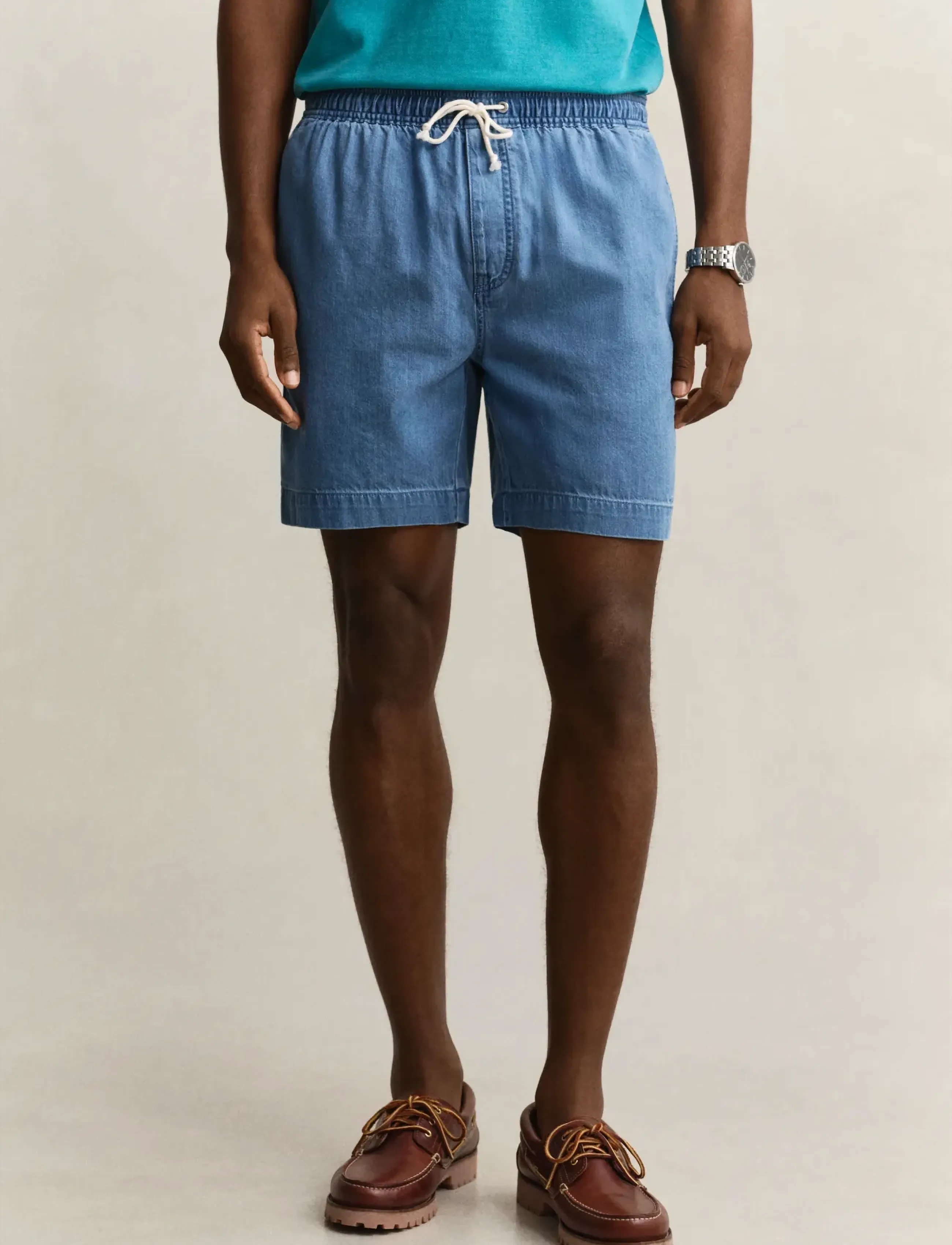 Gant - REG DENIM DS SHORTS - lühikesed vabaajapüksid - semi light blue - 3