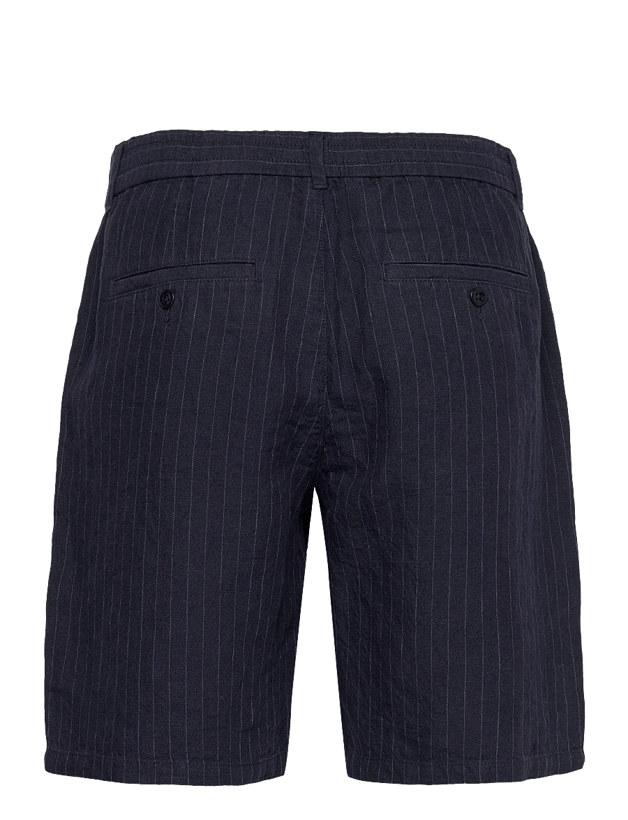 Gant - REG STRIPED LINEN DS SHORTS - hørshorts - evening blue - 2