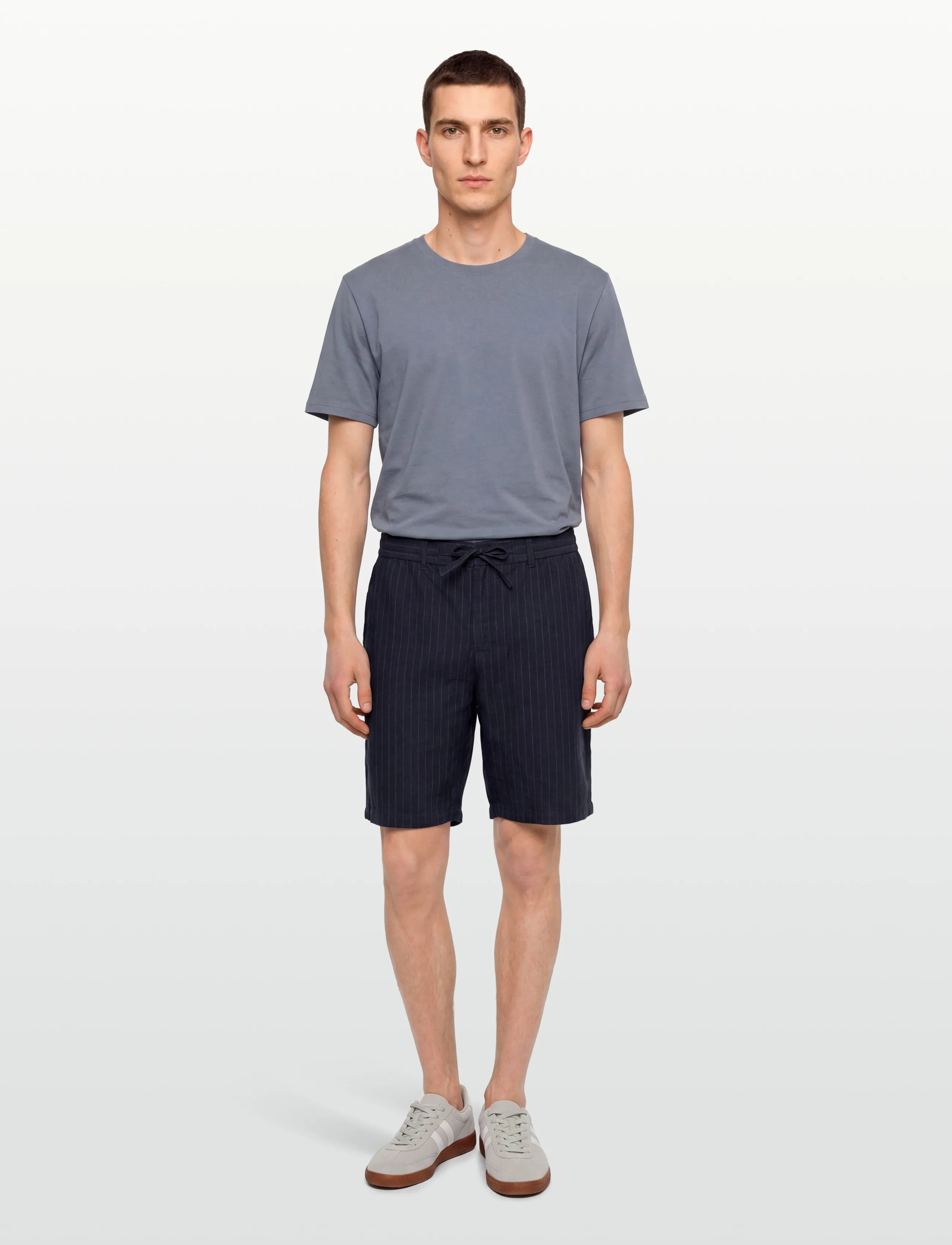 Gant Reg Striped Linen Ds Shorts, 3XL, Navy, Shorts > Linen Shorts, Herre