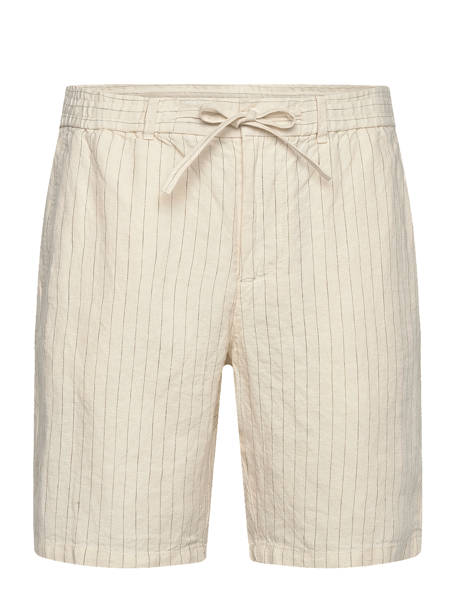 Gant - REG STRIPED LINEN DS SHORTS - hørshorts - faded beige - 1