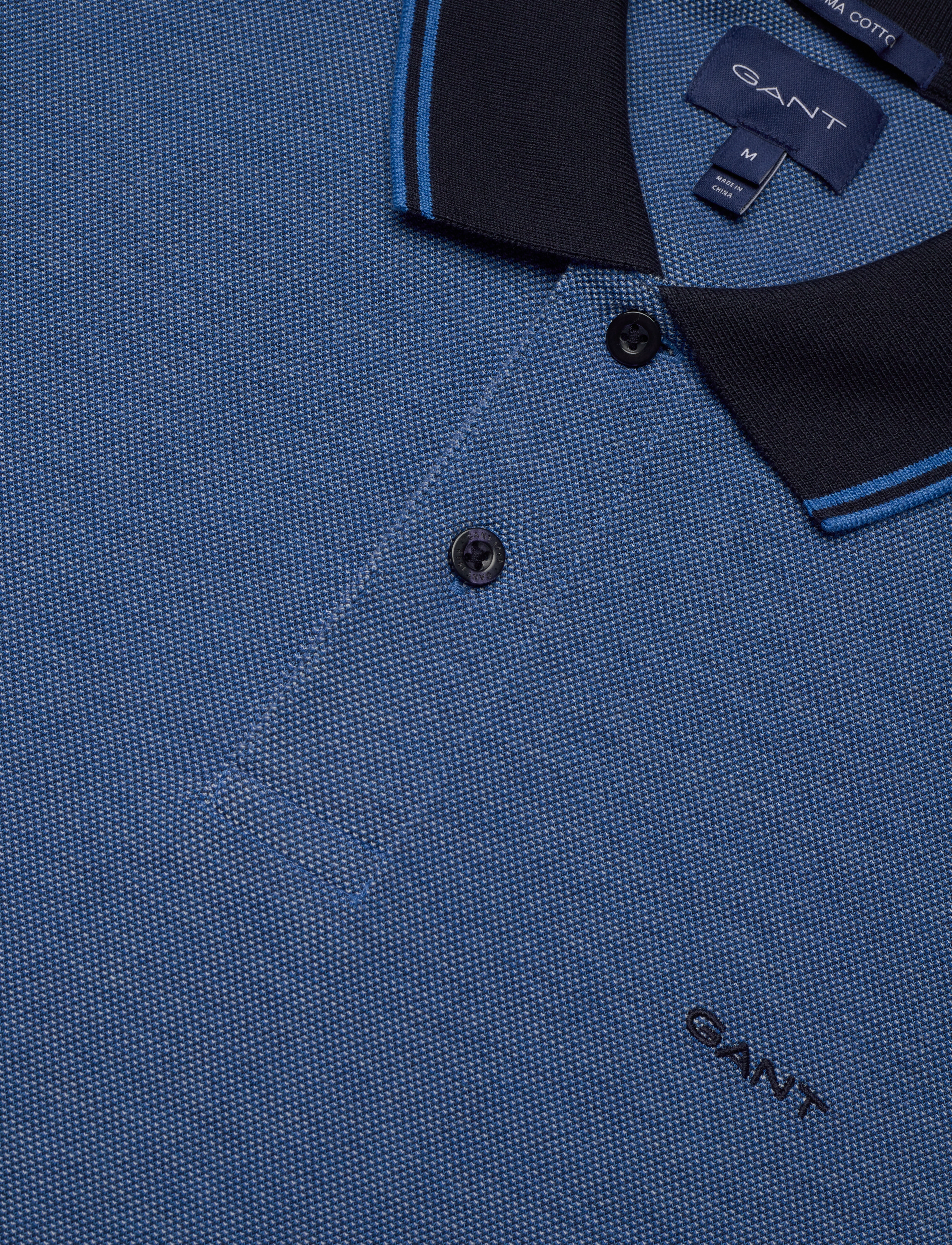 Gant - 4-COL OXFORD SS PIQUE - kortærmede poloer - day blue - 2