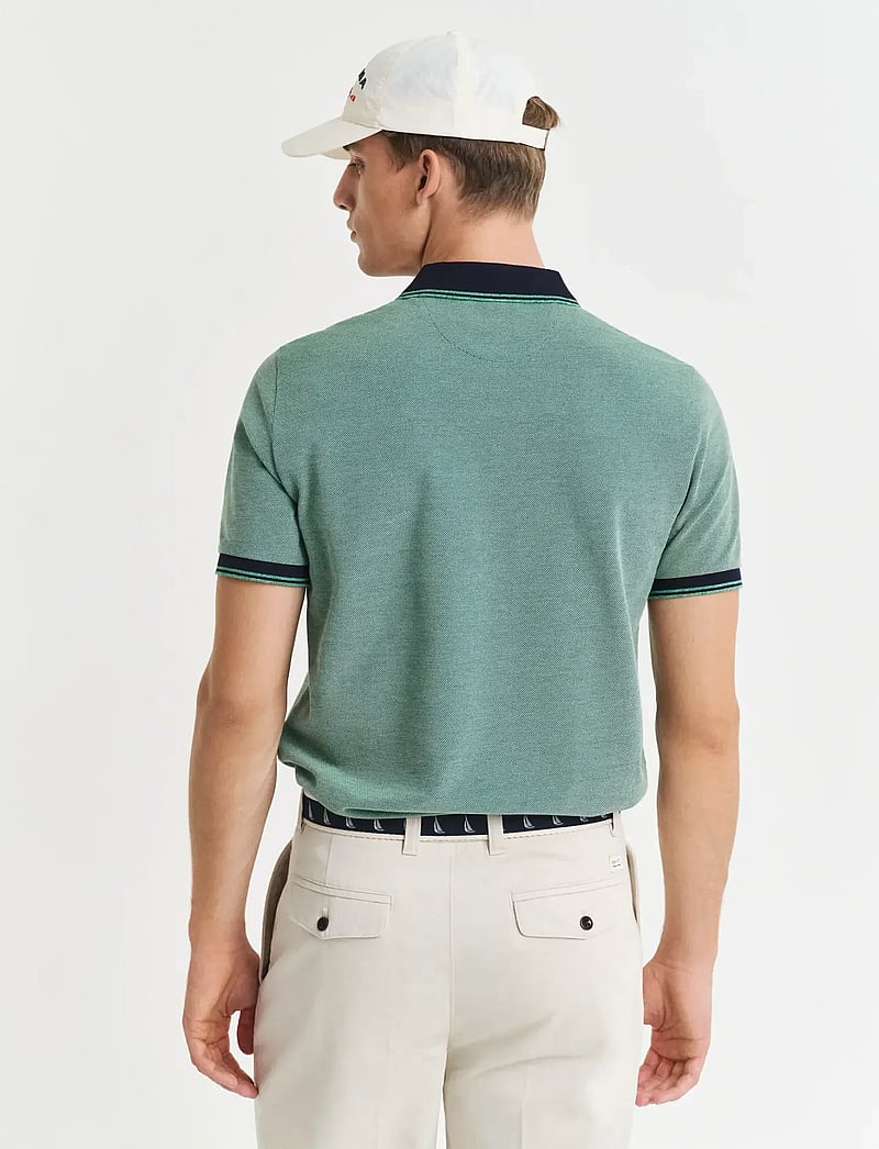 GANT - 4-COL OXFORD SS PIQUE - kortærmede poloer - deep green - 3