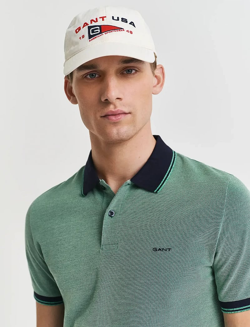 GANT - 4-COL OXFORD SS PIQUE - kortærmede poloer - deep green - 4