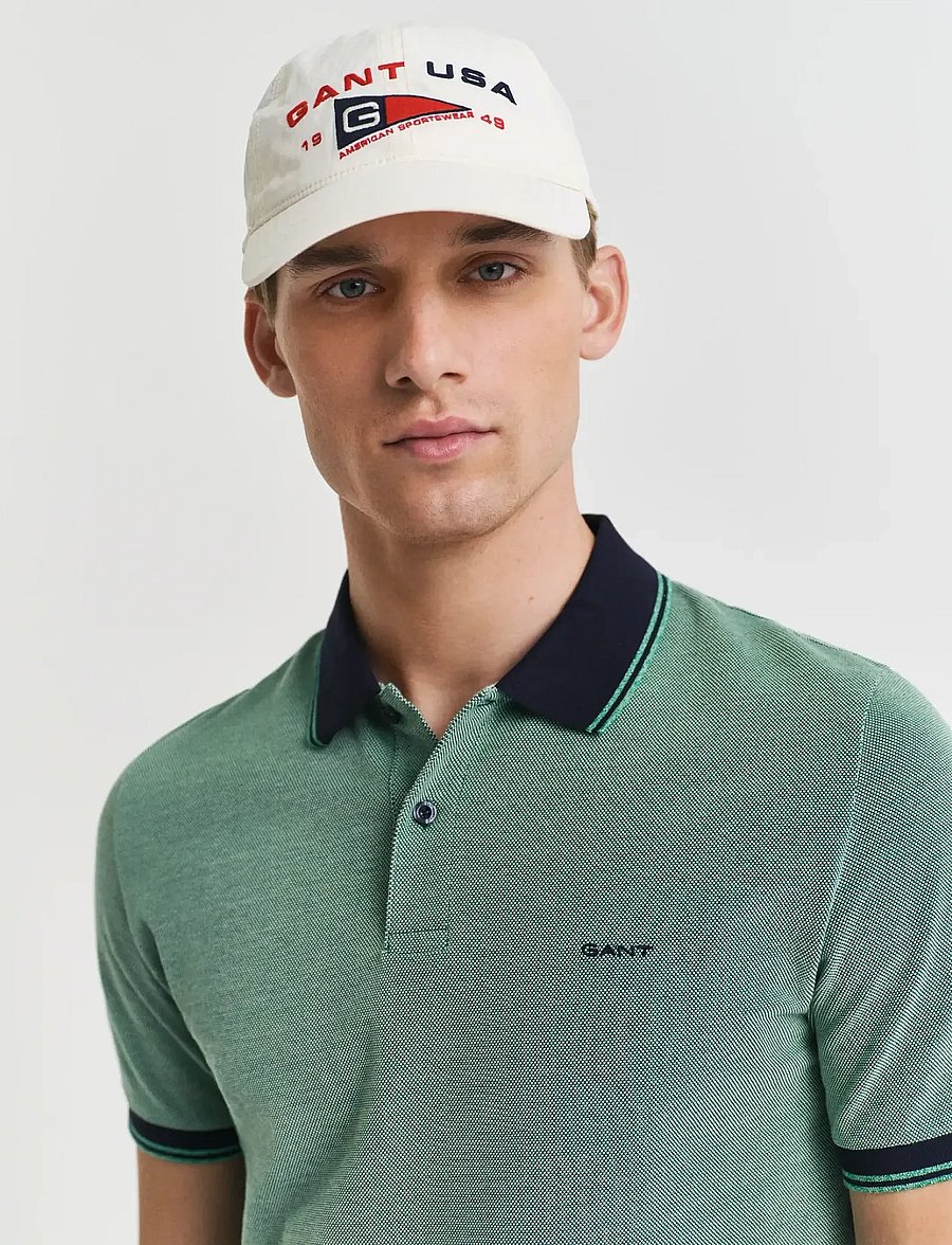 Gant - 4-COL OXFORD SS PIQUE - lühikeste varrukatega polod - deep green - 4
