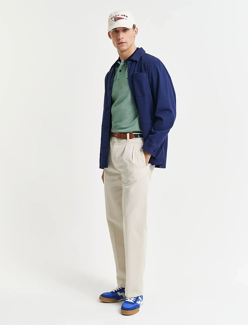 GANT - 4-COL OXFORD SS PIQUE - kortærmede poloer - deep green - 5