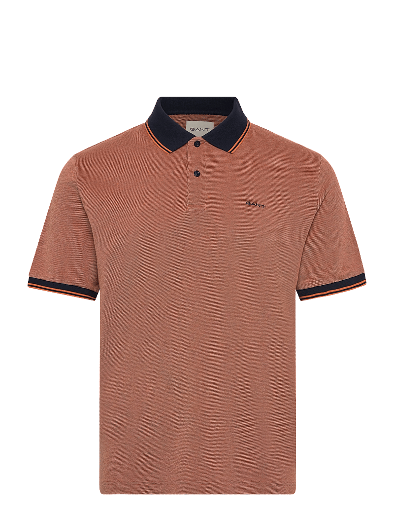 GANT - 4-COL OXFORD SS PIQUE - kortärmade pikéer - deep orange - 0