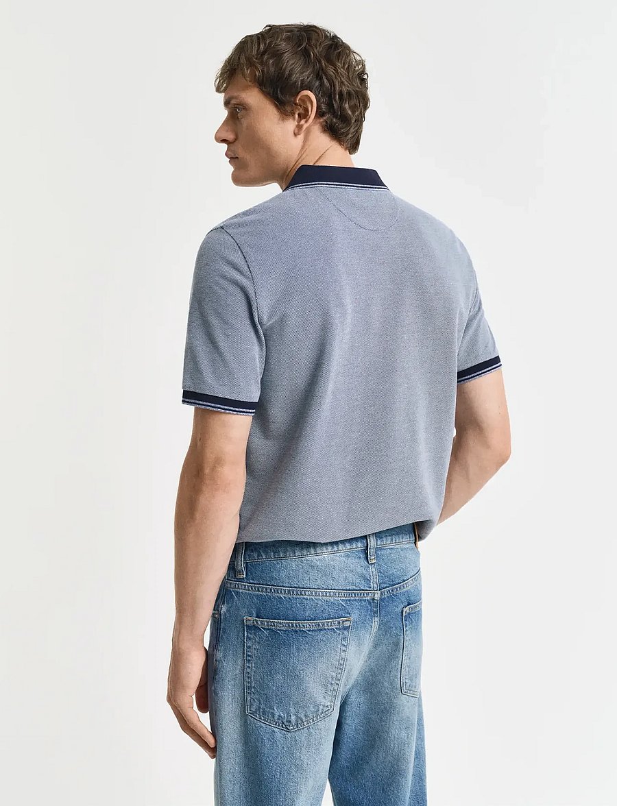 Gant - 4-COL OXFORD SS PIQUE - kurzärmelig - dusty navy - 3