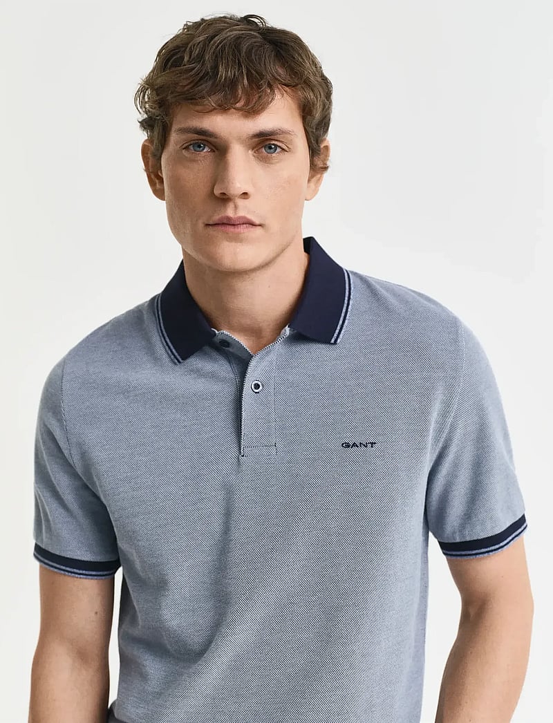 Gant - 4-COL OXFORD SS PIQUE - korte mouwen - dusty navy - 4