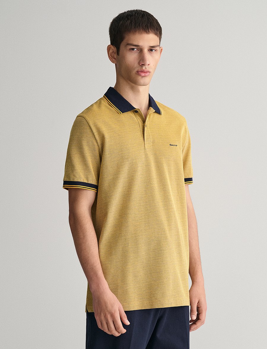 Gant - 4-COL OXFORD SS PIQUE - lühikeste varrukatega polod - medal yellow - 0