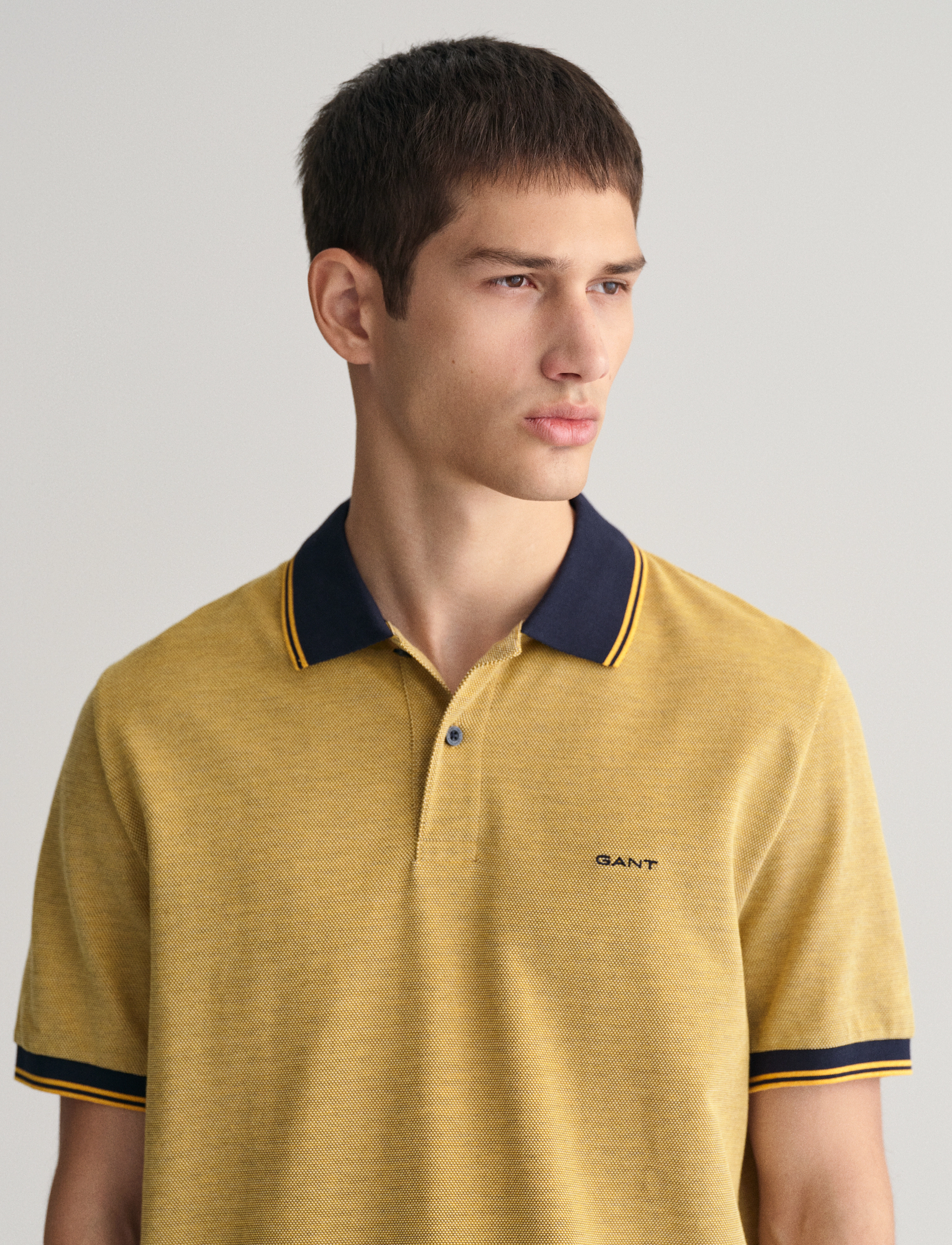 Gant - 4-COL OXFORD SS PIQUE - kortærmede poloer - medal yellow - 4