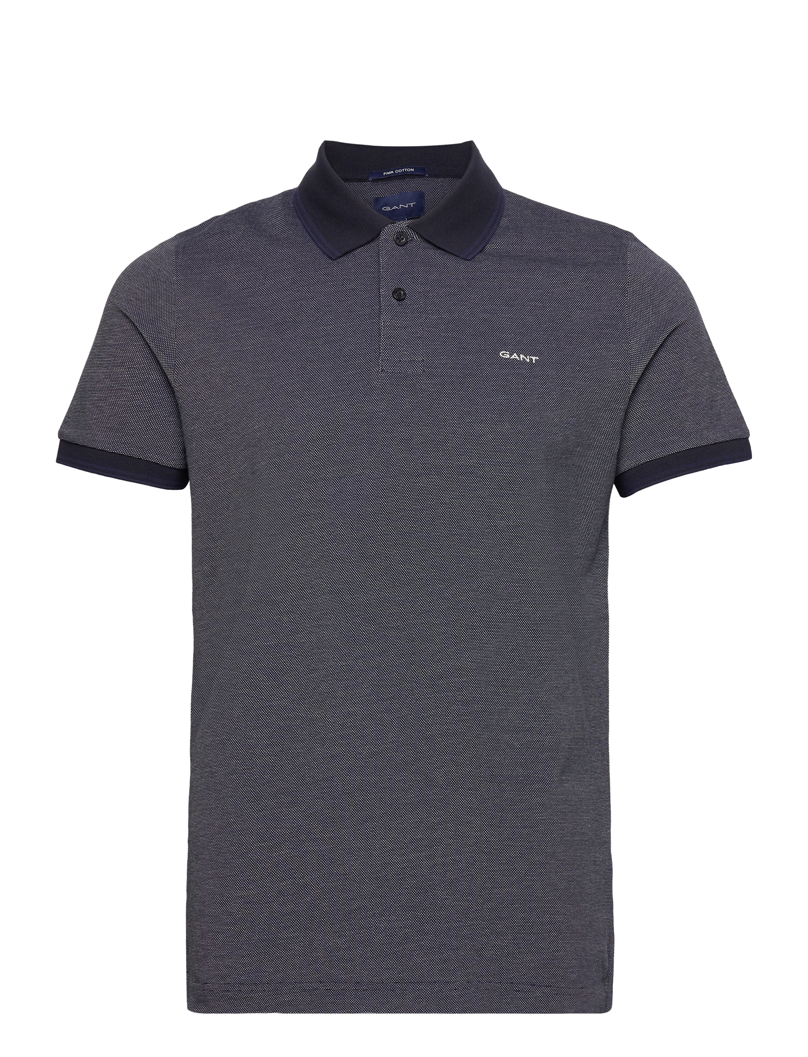 GANT 4-Col Oxford Ss Pique Blau - L - Herren
