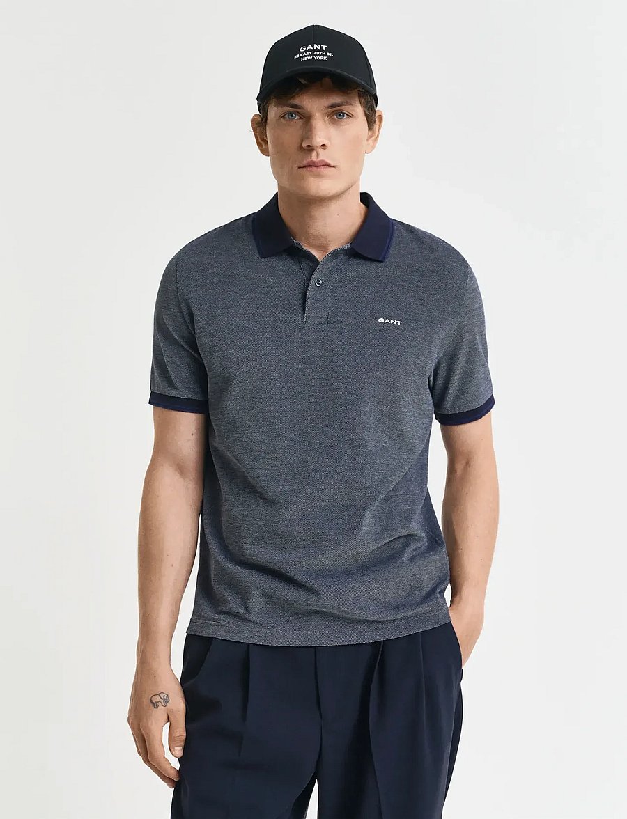 Gant - 4-COL OXFORD SS PIQUE - kurzärmelig - persian blue - 0