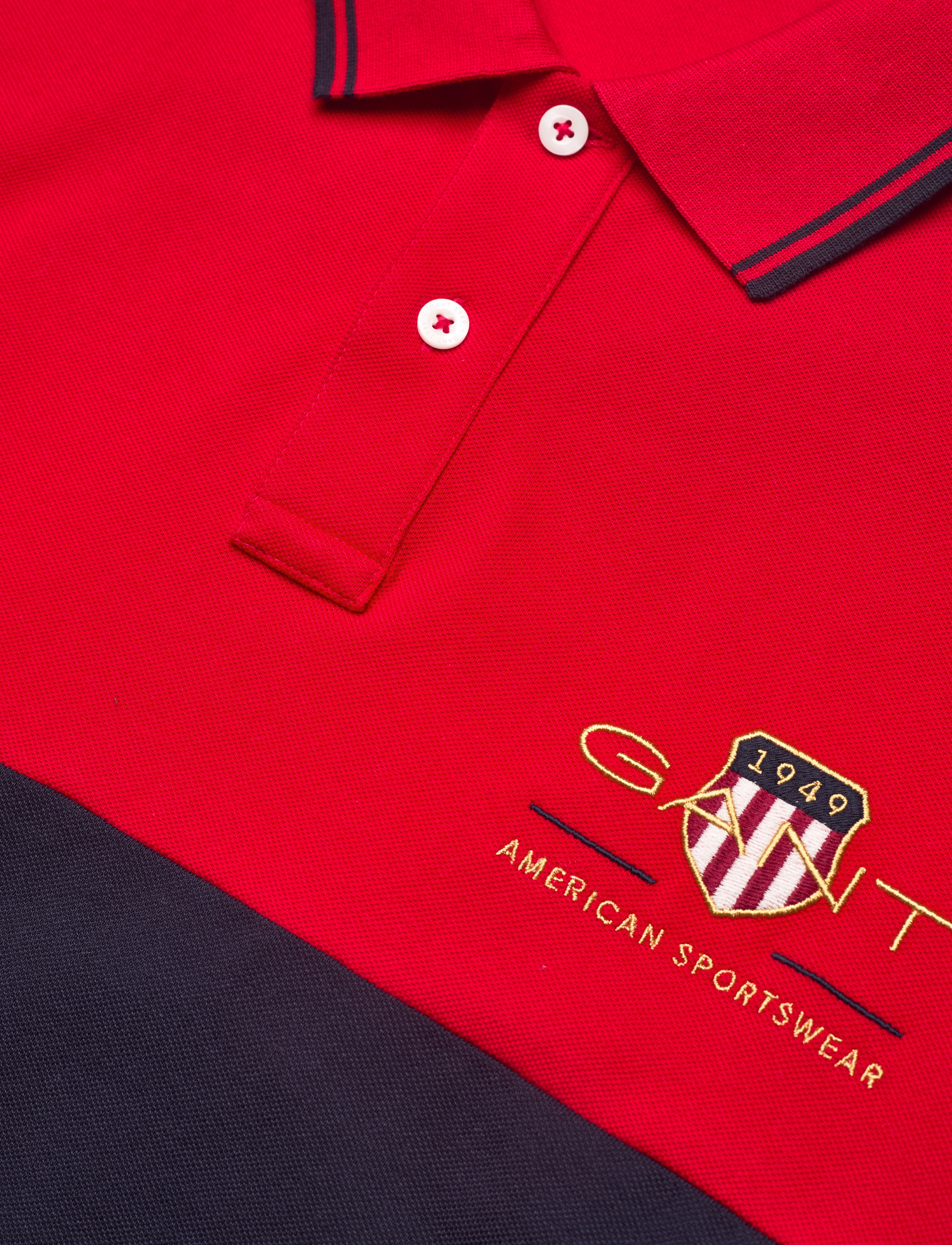 GANT - D1. ARCHIVE SHIELD BLOCK SS RUGGER - bright red - 2