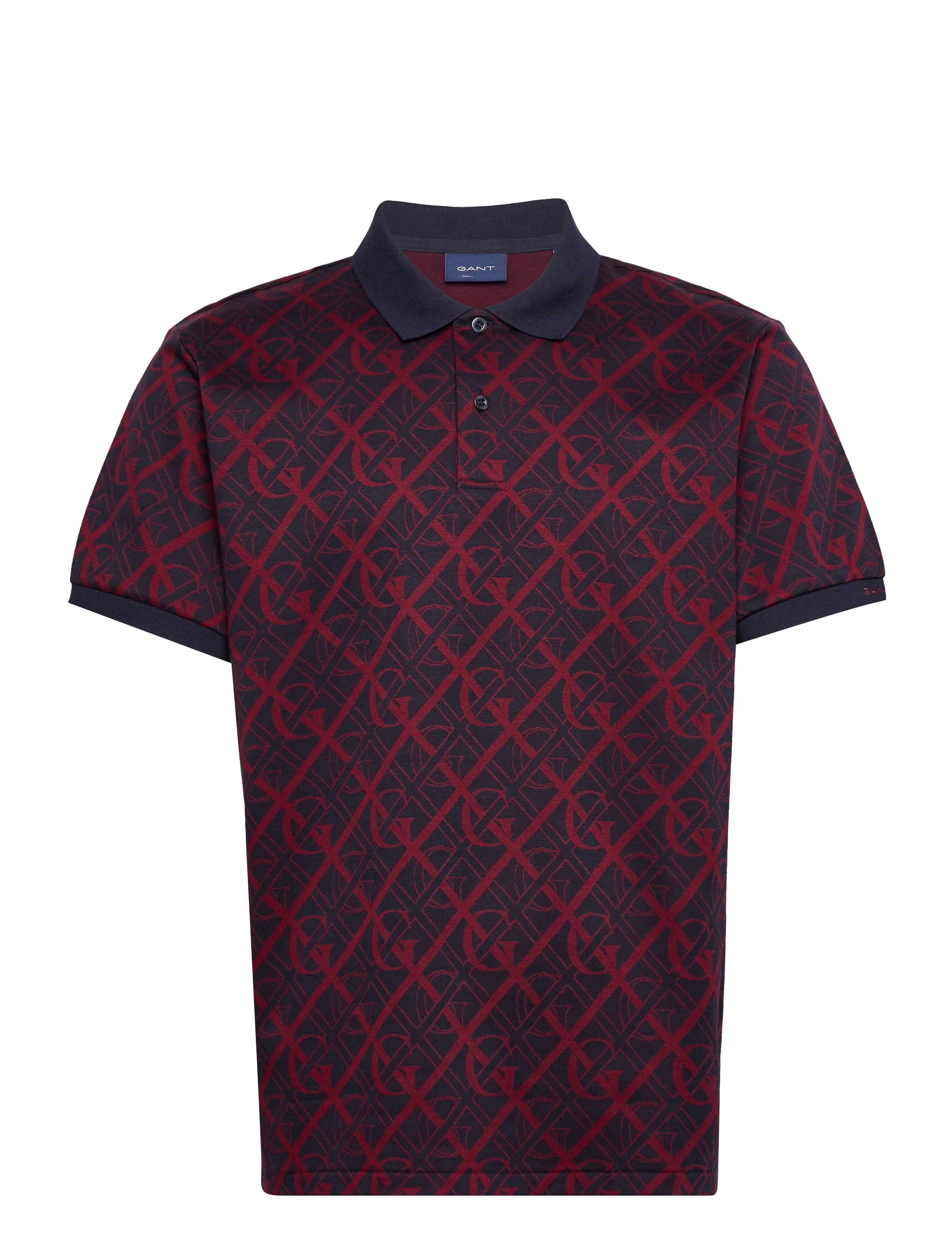 GANT - D2. MONOGRAM JACQUARD SS RUGGER - evening blue - 0