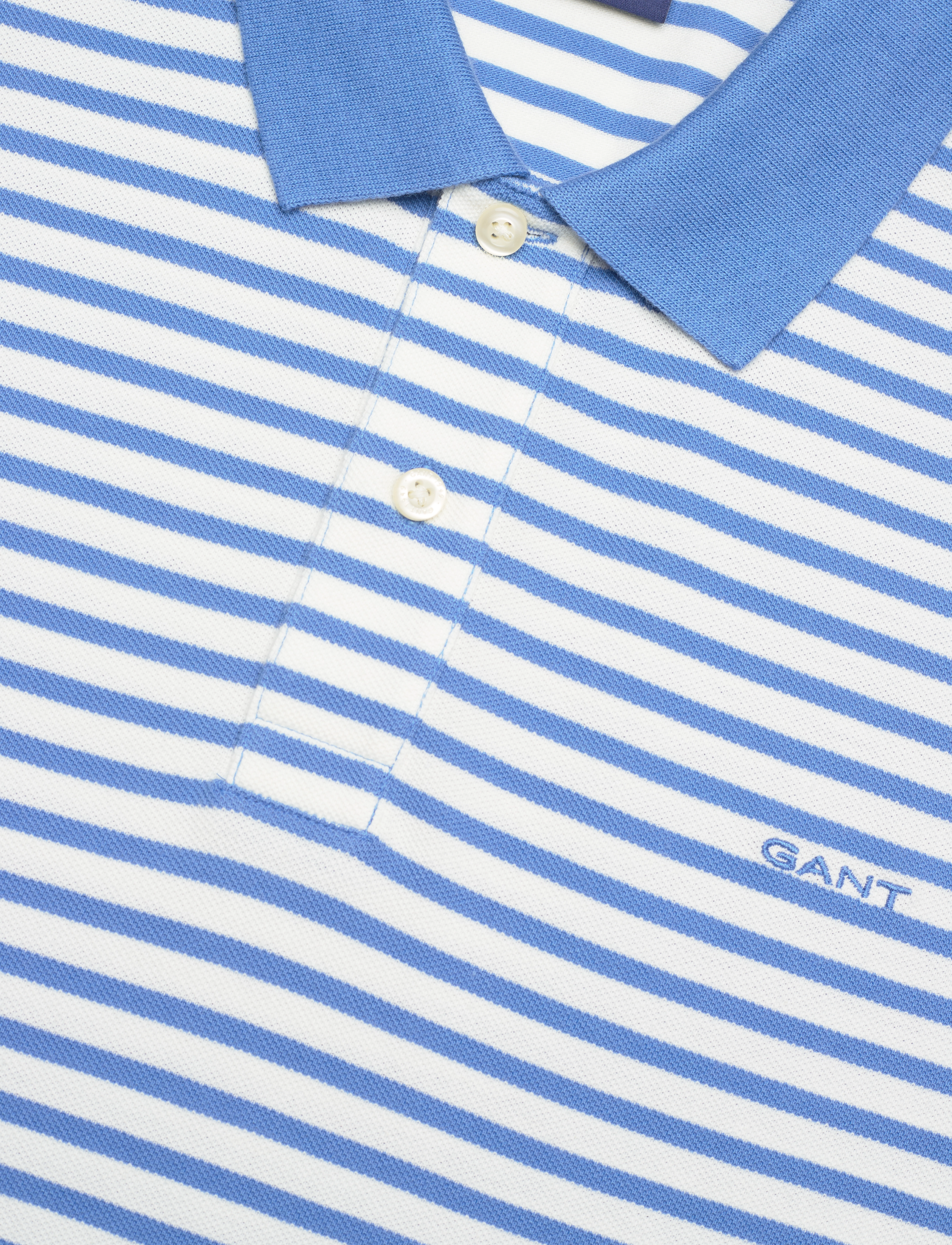 GANT - SS PIQUE STRIPED - day blue - 2