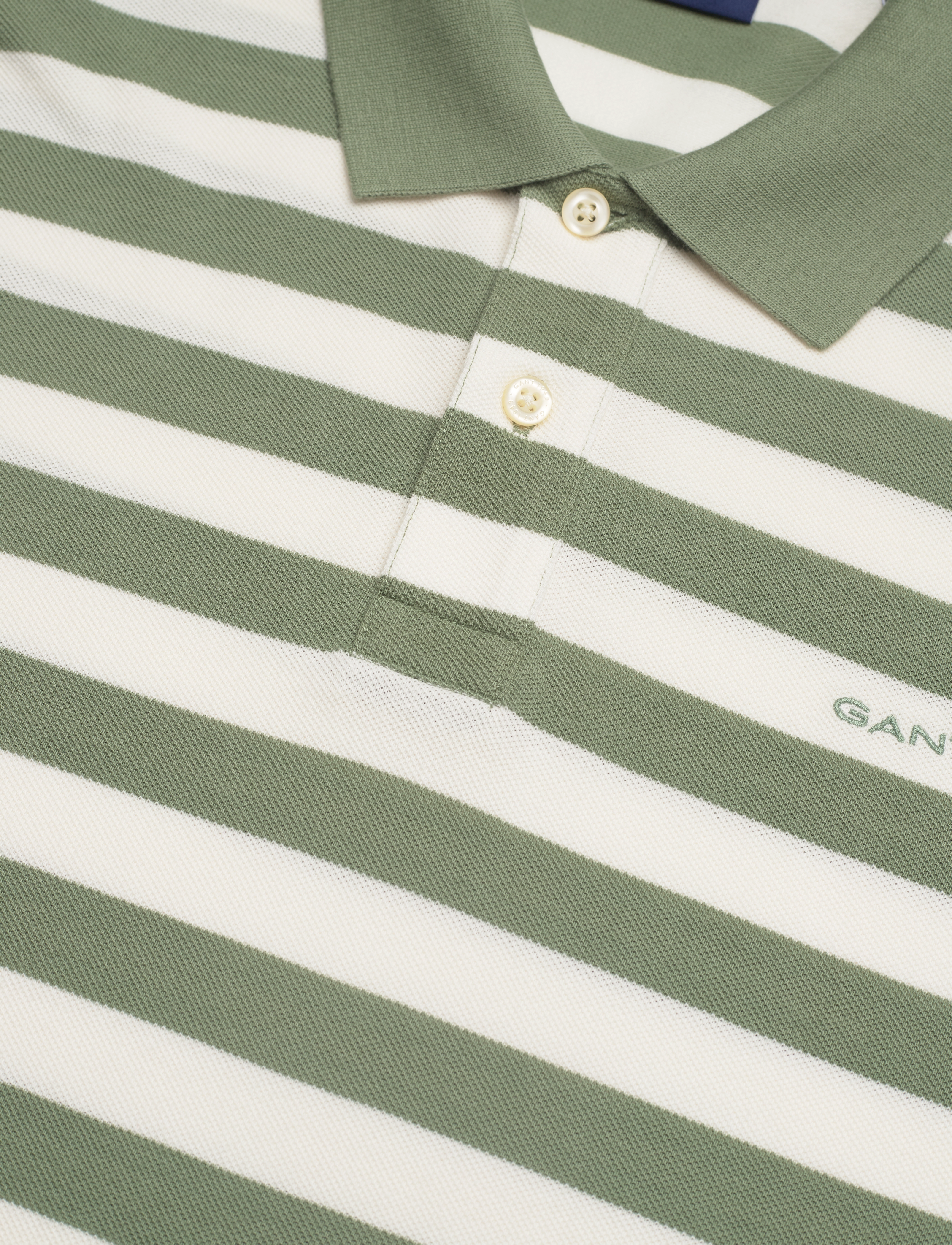GANT - MULTI STRIPE SS PIQUE - kalamata green - 2