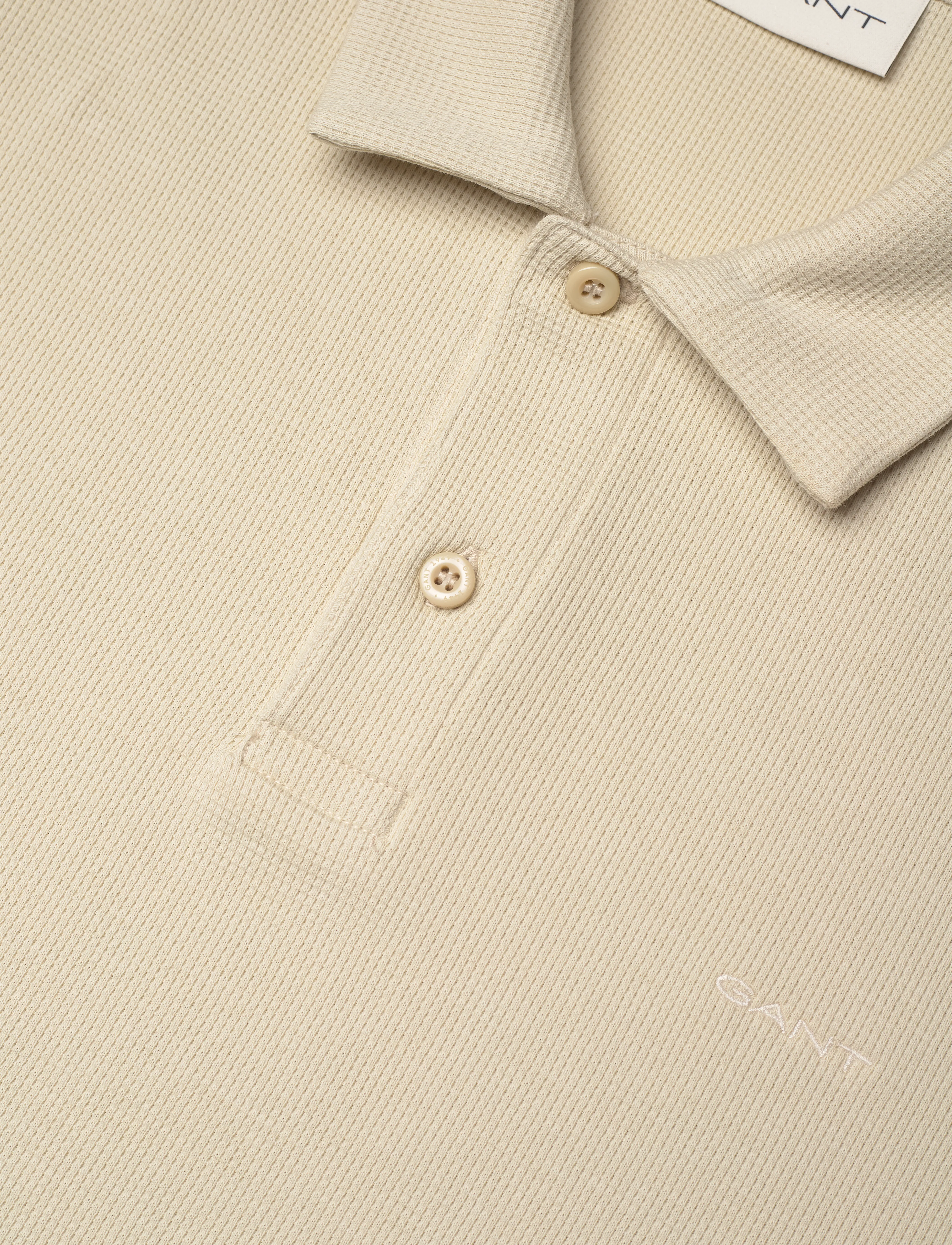 Gant - WAFFLE TEXTURE SS-PIQUE - silky beige - 2
