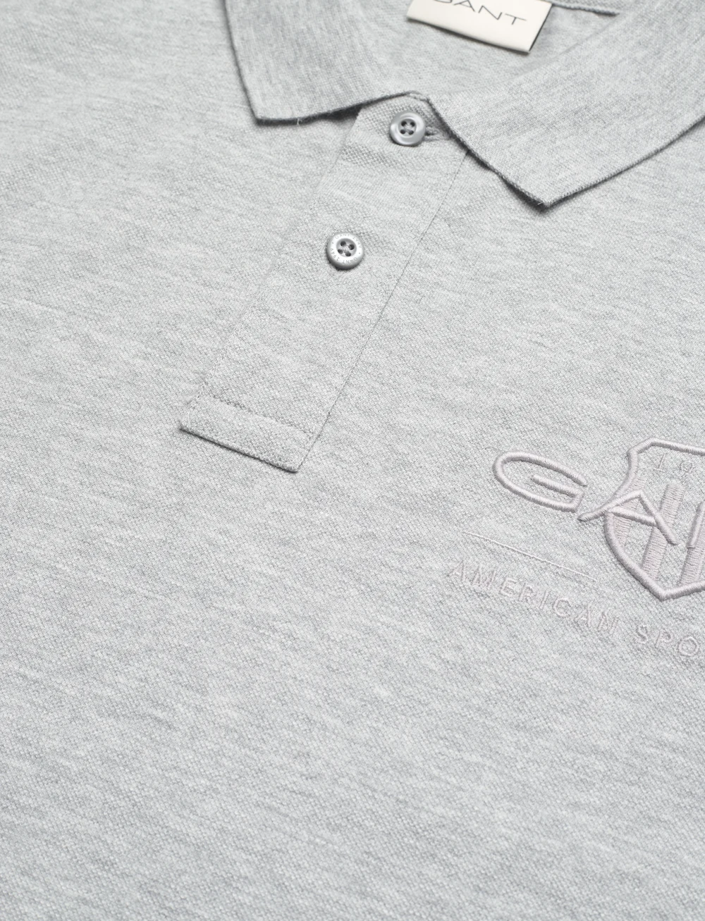 GANT - REG TONAL SHIELD SS POLO - kortärmade pikéer - grey melange - 2