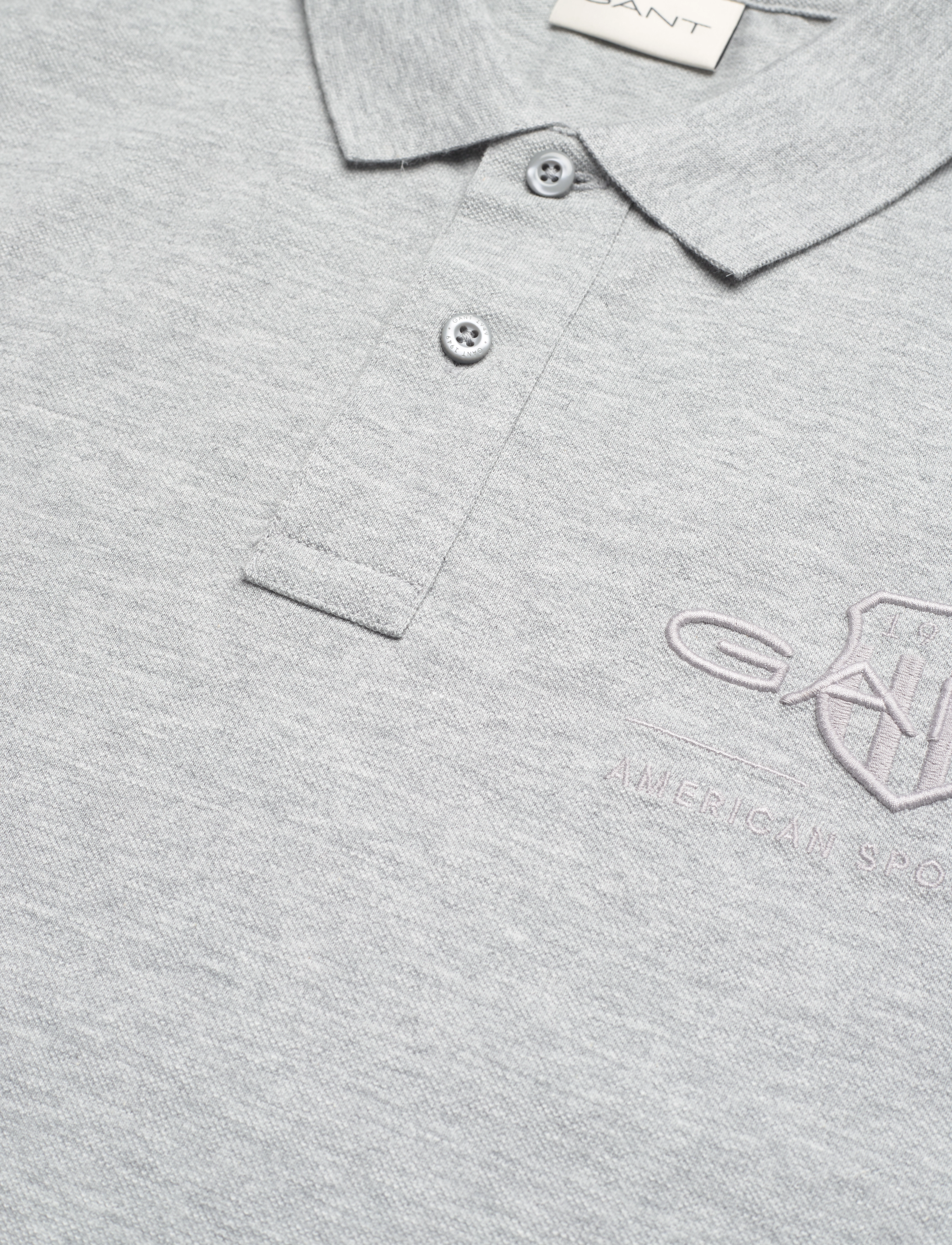 GANT - REG TONAL SHIELD SS RUGGER - grey melange - 2