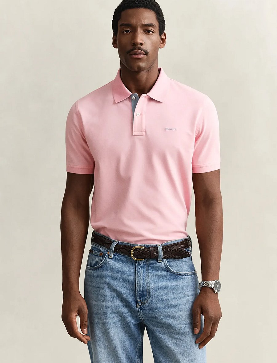 Gant - Contrast Polo Shirt - polo krekli ar īsām piedurknēm - bubbelgum pink - 0