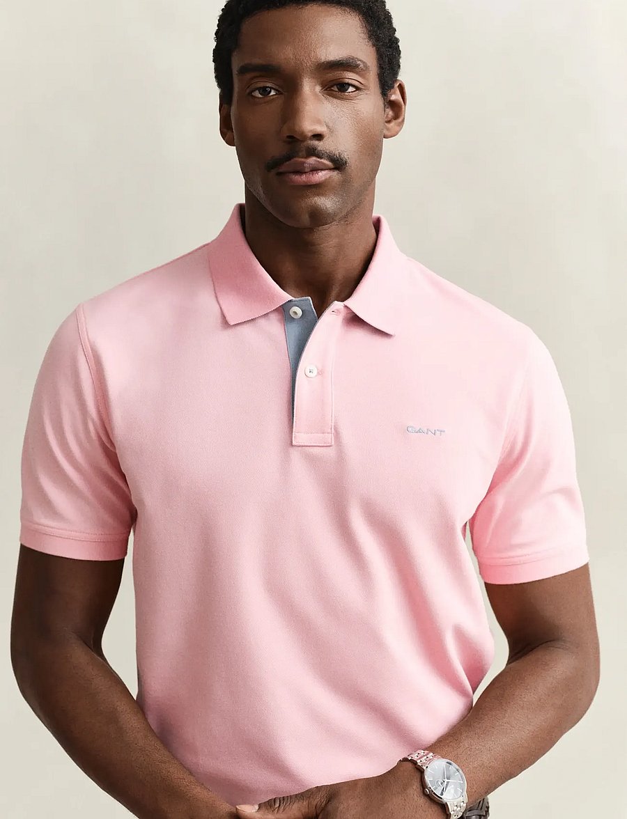 Gant - Contrast Polo Shirt - polo krekli ar īsām piedurknēm - bubbelgum pink - 4