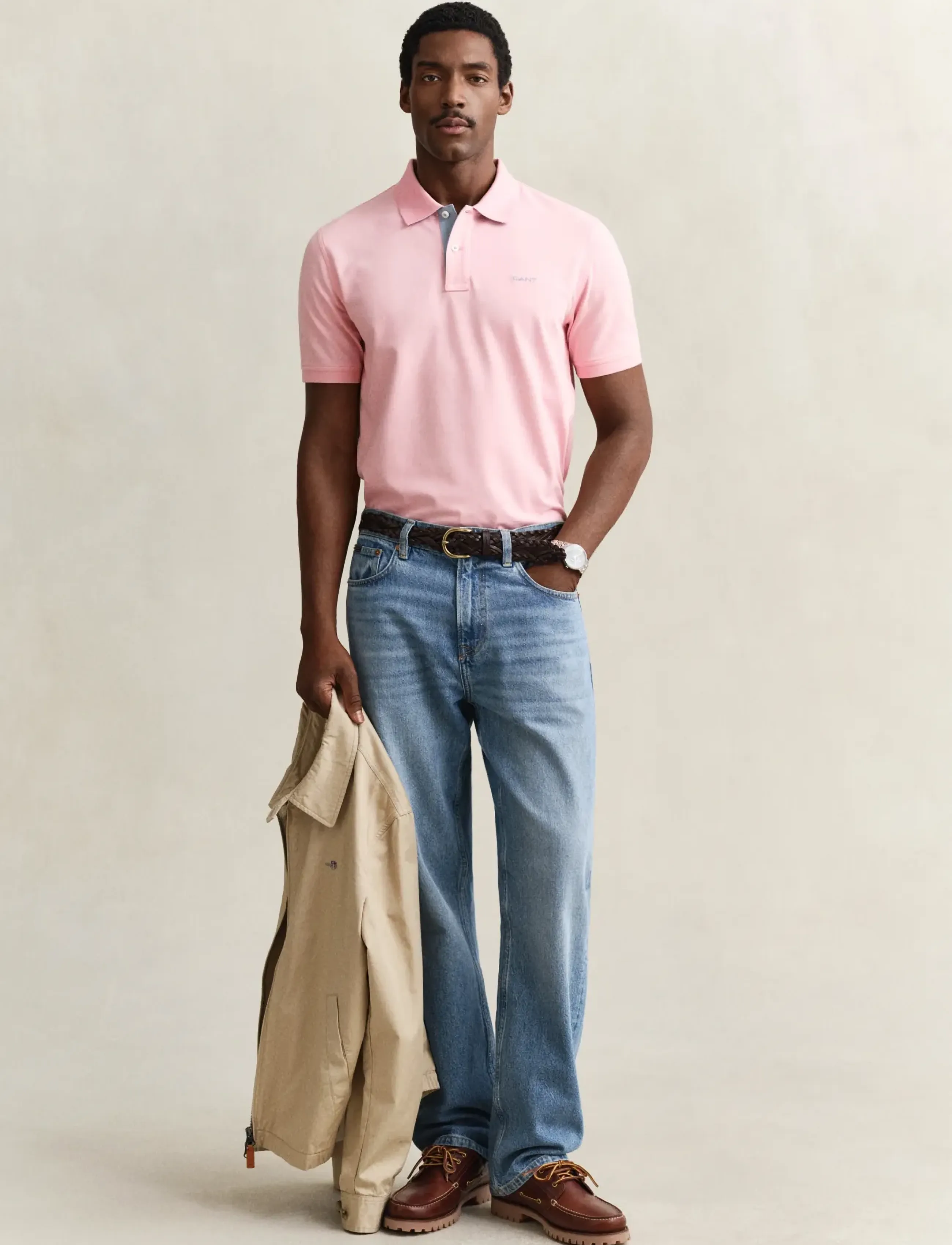Gant - Contrast Polo Shirt - short-sleeved polos - bubbelgum pink - 5
