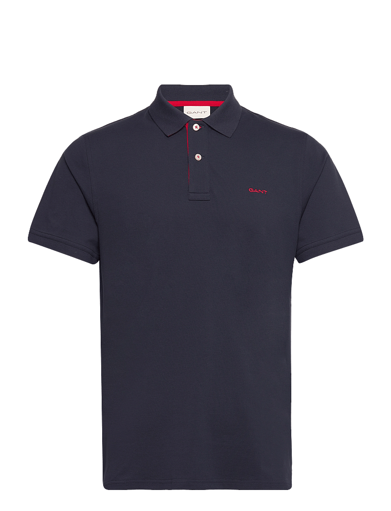 GANT - REG CONTRAST PIQUE SS POLO - lühikeste varrukatega polod - evening blue - 1