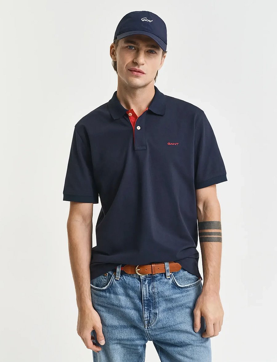 Gant - Contrast Polo Shirt - kurzärmelig - evening blue - 0