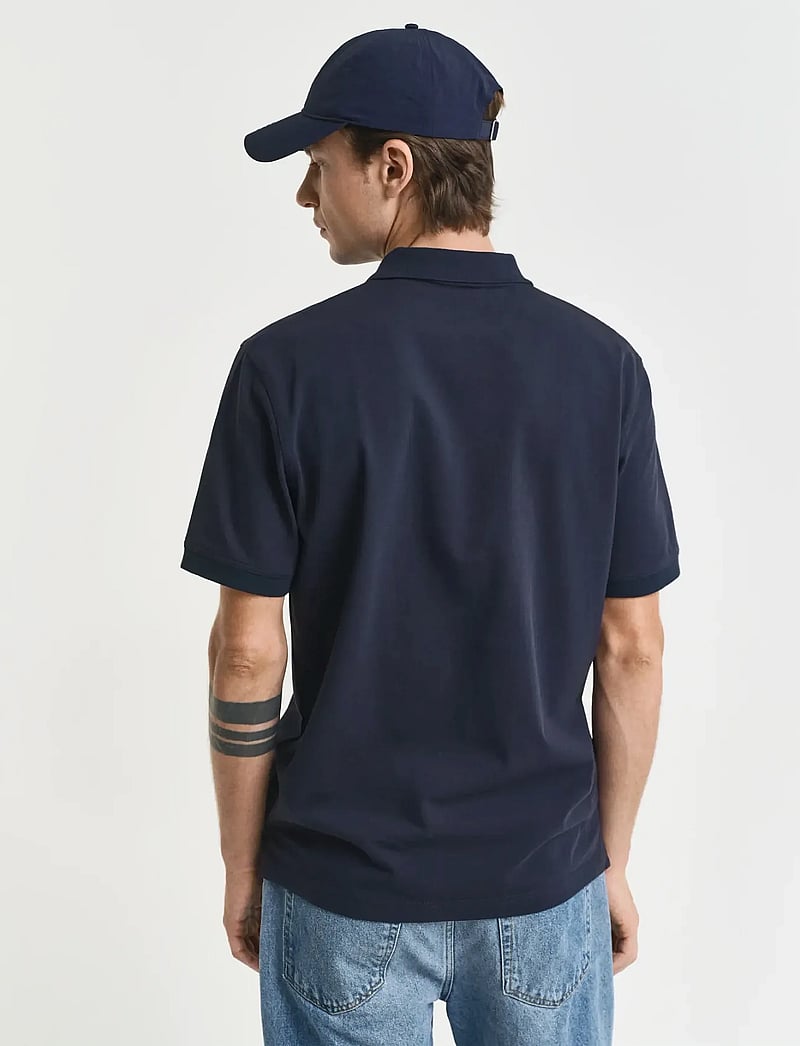 GANT - REG CONTRAST PIQUE SS POLO - lühikeste varrukatega polod - evening blue - 3
