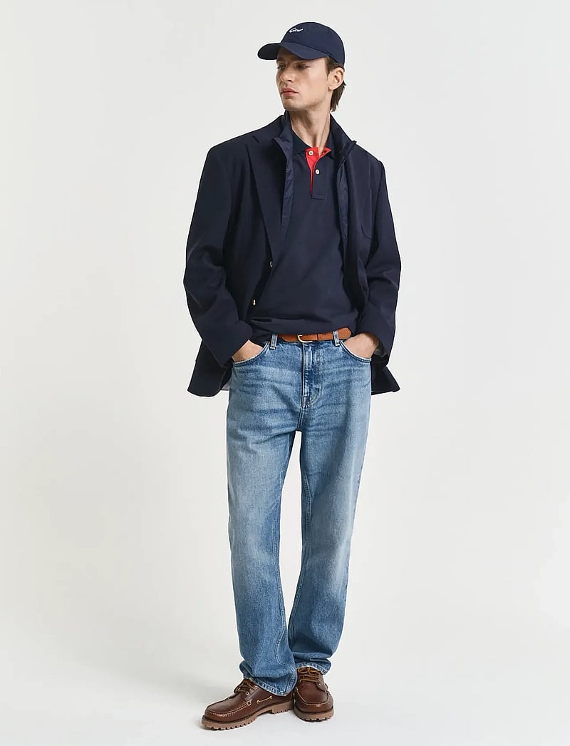 GANT - REG CONTRAST PIQUE SS POLO - lühikeste varrukatega polod - evening blue - 5