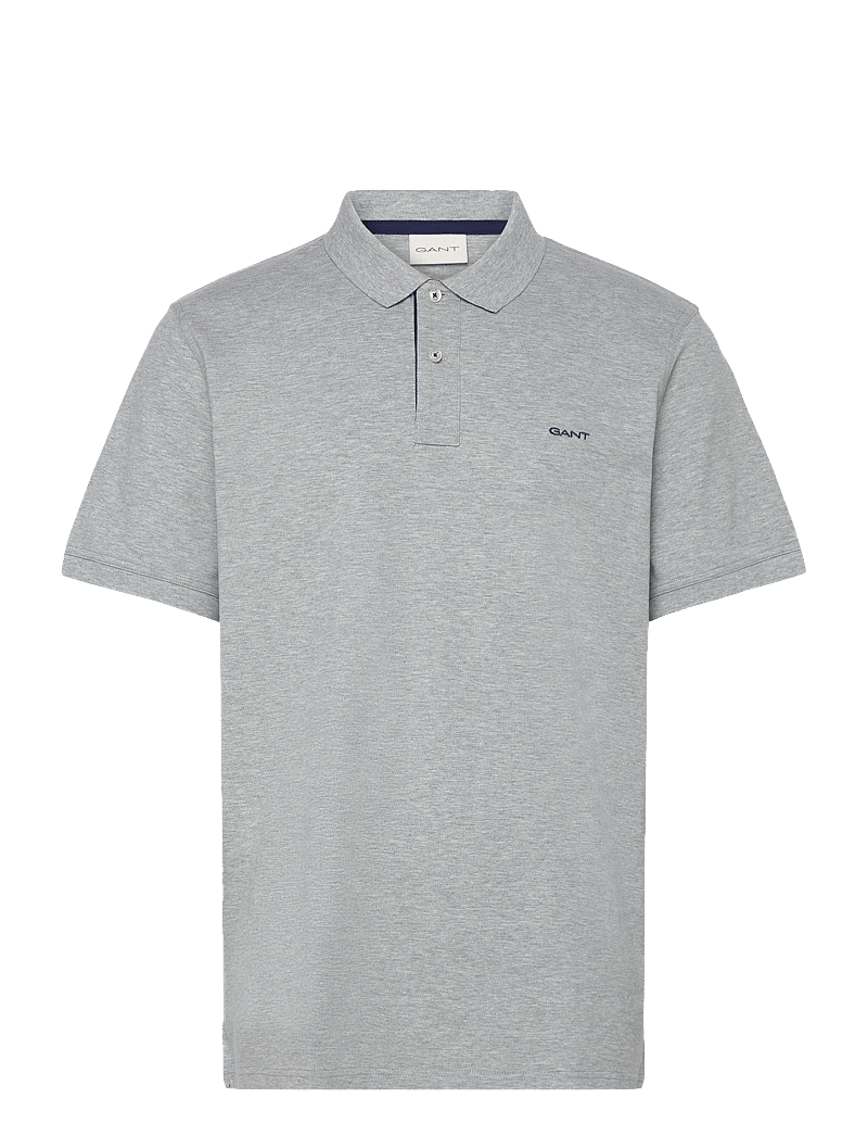 GANT - Contrast Polo Shirt - short-sleeved polos - grey melange - 1