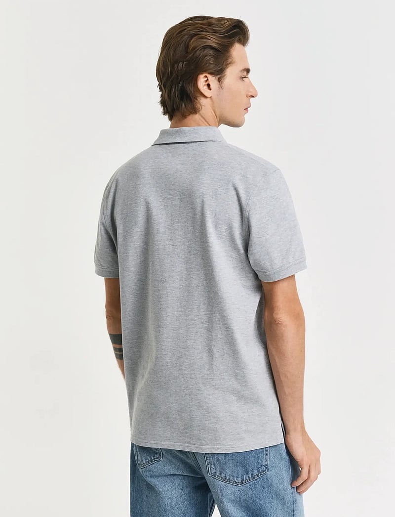 GANT - Contrast Polo Shirt - short-sleeved polos - grey melange - 3
