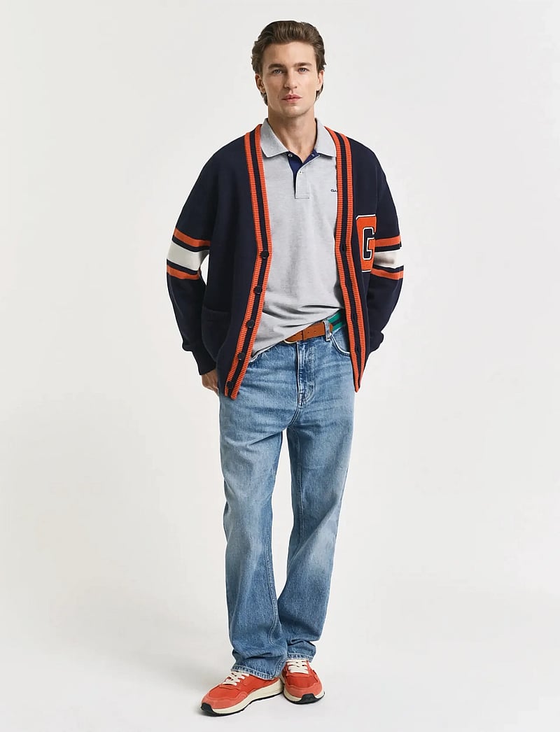 GANT - Contrast Polo Shirt - short-sleeved polos - grey melange - 5