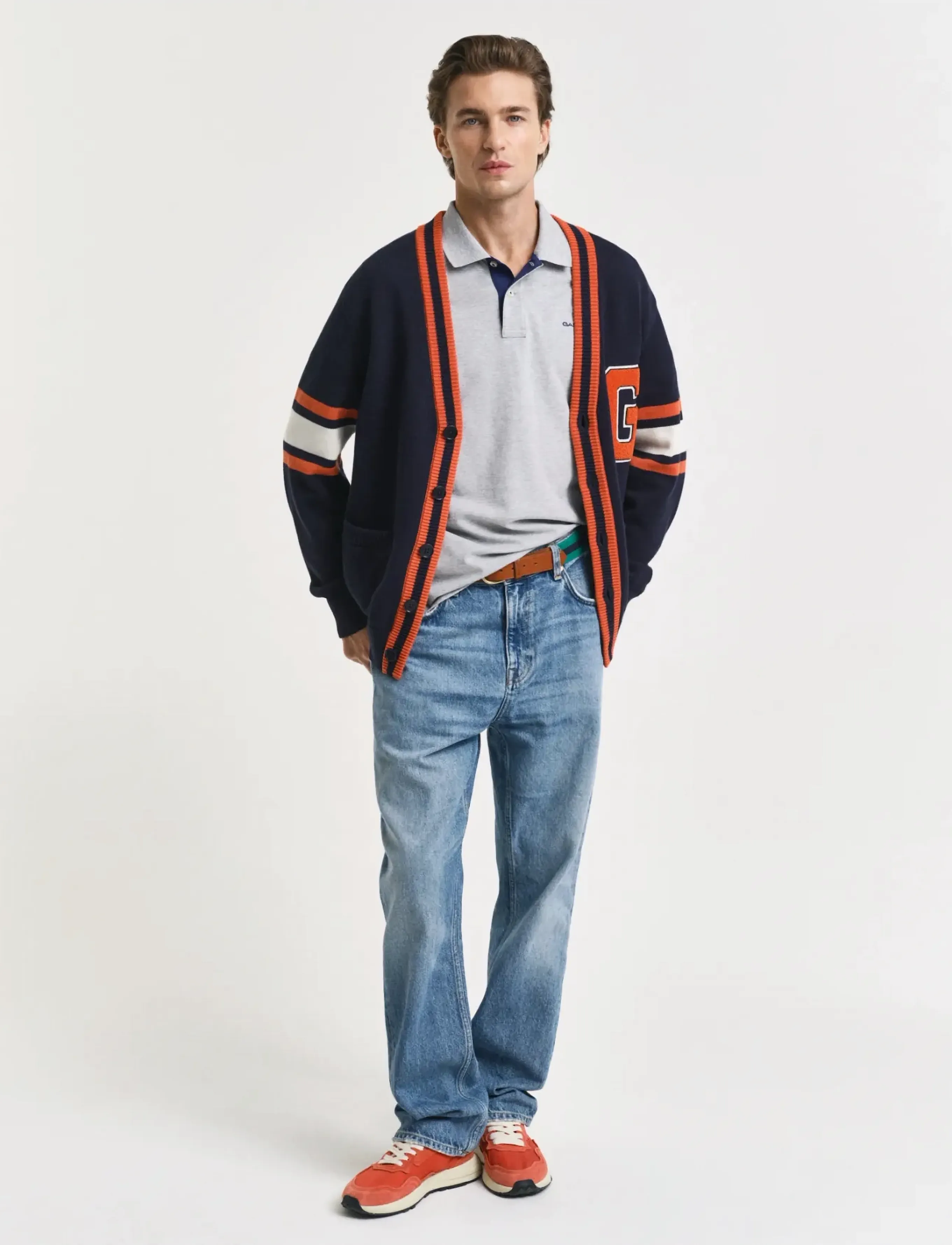 Gant - Contrast Polo Shirt - kortærmede poloer - grey melange - 5