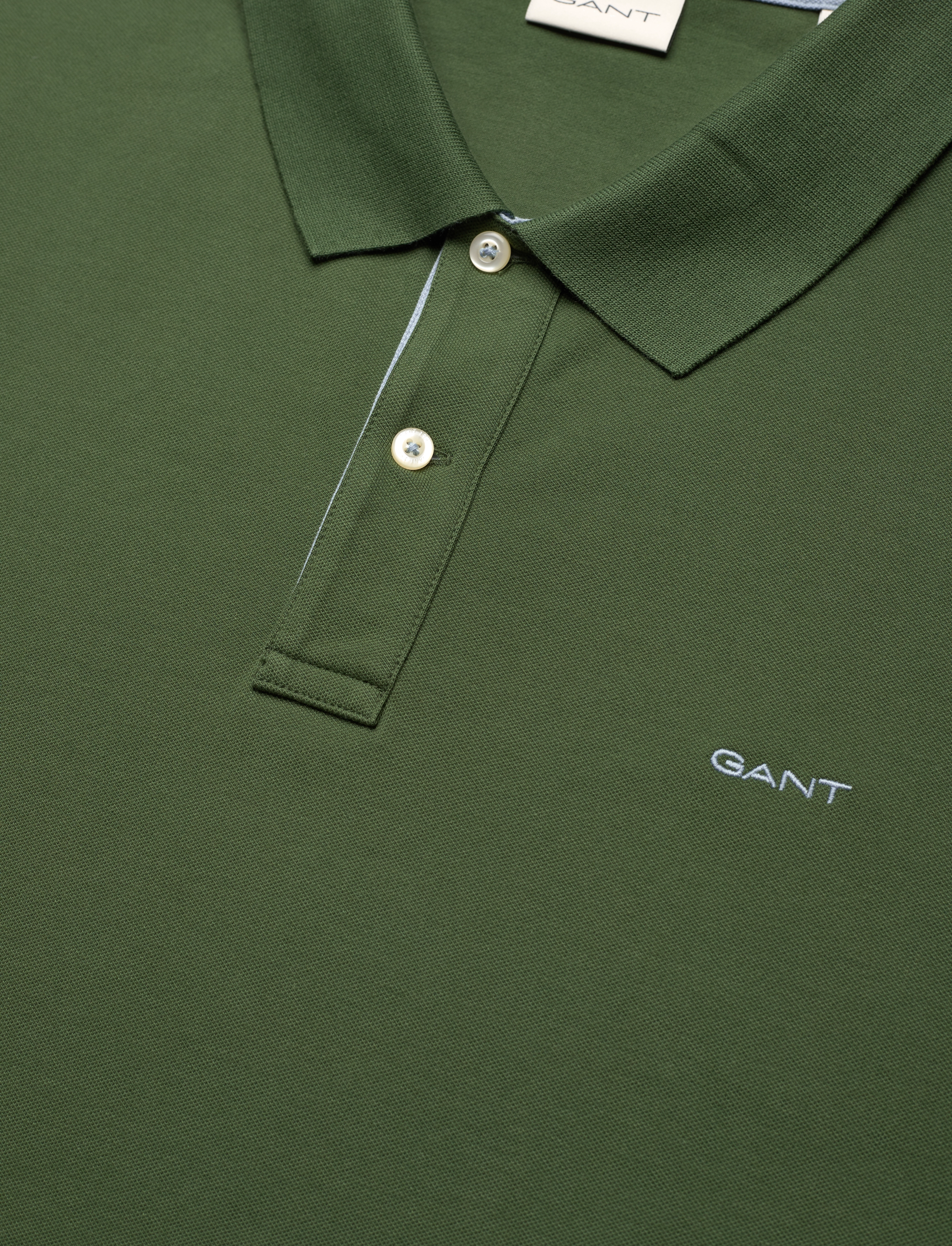 Gant - REG CONTRAST PIQUE SS POLO - kortærmede poloer - pine green - 2