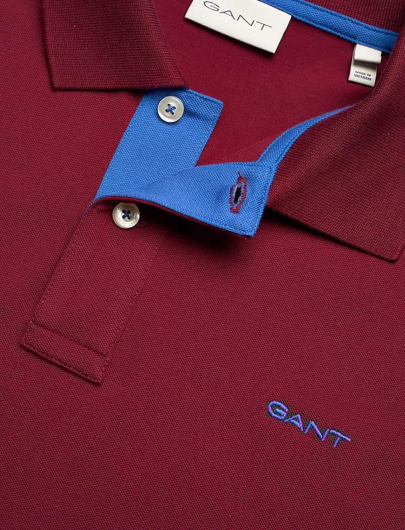 GANT - REG CONTRAST PIQUE SS POLO - kortærmede poloer - plumped red - 2