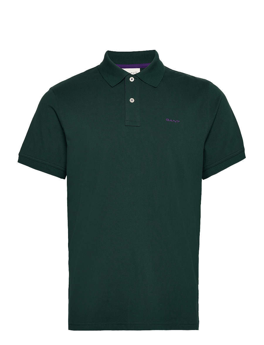 Gant - Contrast Polo Shirt - lühikeste varrukatega polod - tartan green - 0