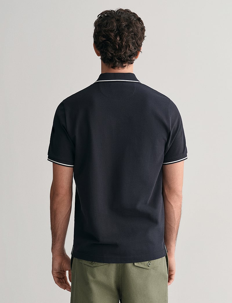 GANT - TIPPING SS PIQUE POLO - kortärmade pikéer - black - 3