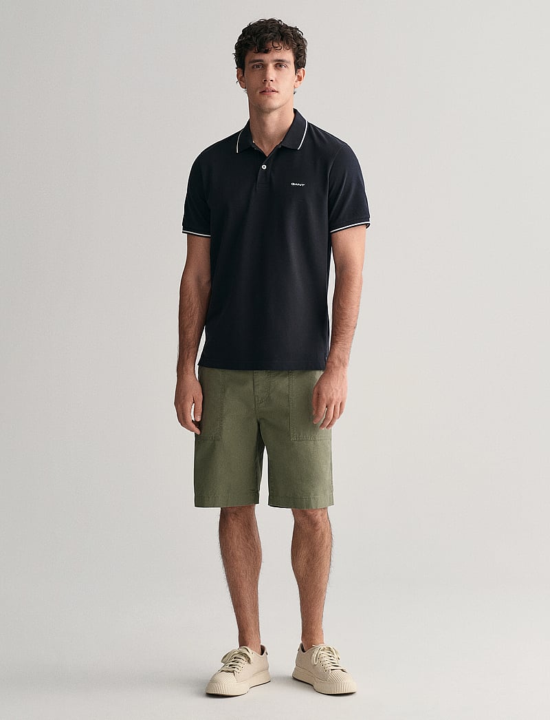 GANT - TIPPING SS PIQUE POLO - kortärmade pikéer - black - 5