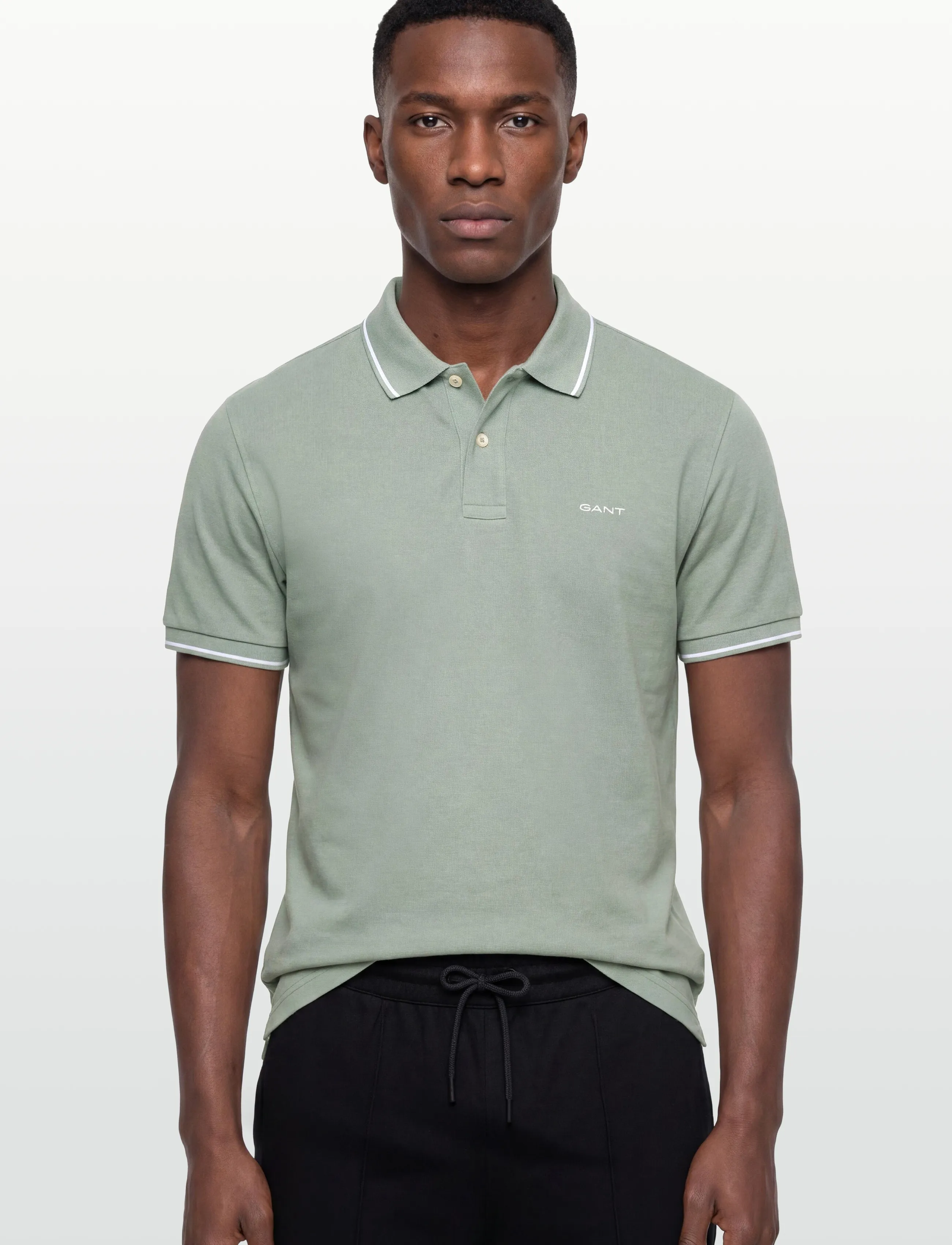 Gant - TIPPING SS PIQUE POLO - kortærmede poloer - ceramic grey - 3