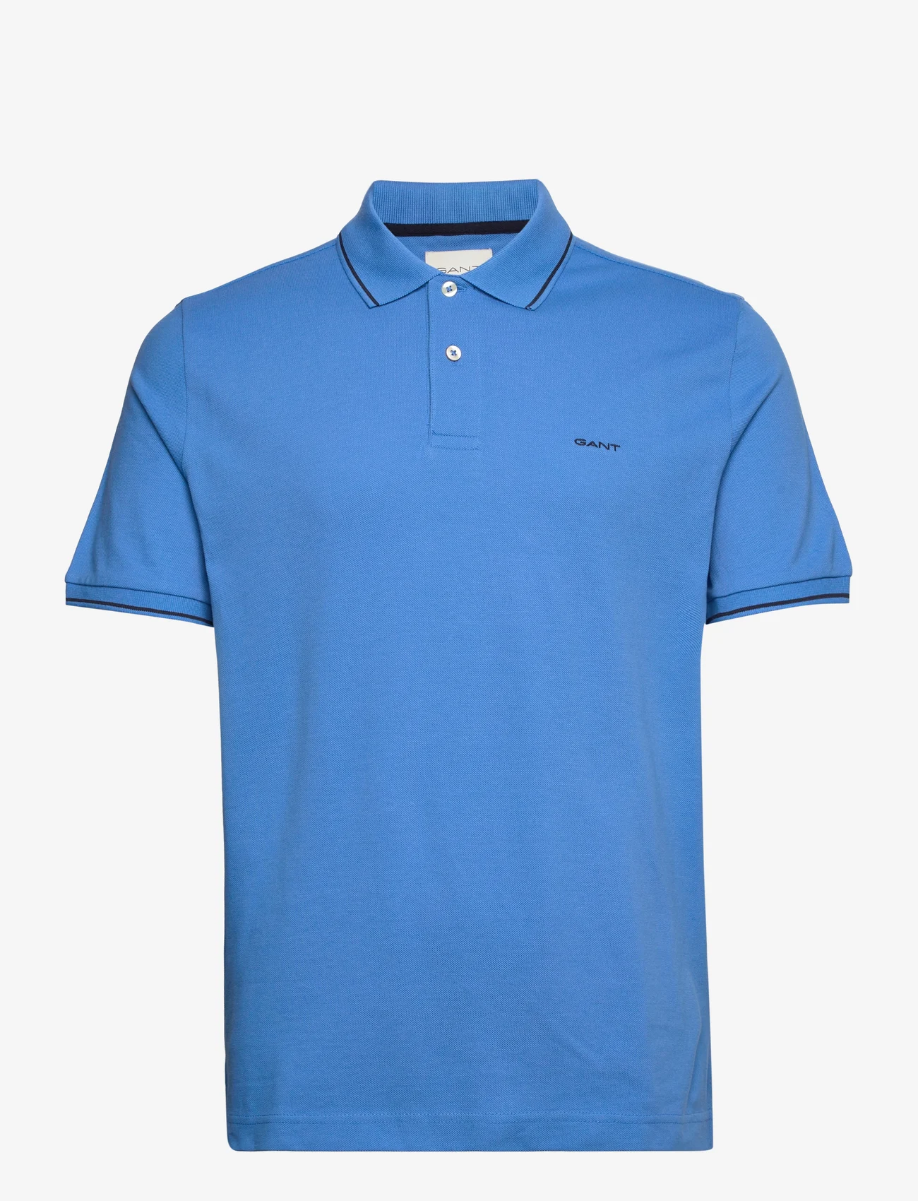 GANT - TIPPING SS PIQUE POLO - short-sleeved polos - day blue - 0